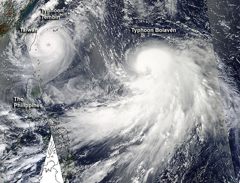 Los Tifones Tembin y Bolaven: dos colosos en el Mar de Filipinas 